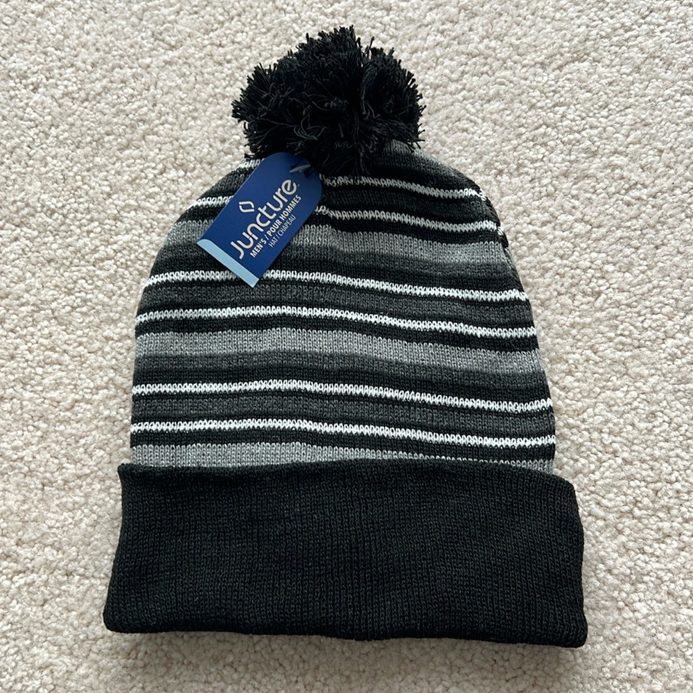 Men’s Cuffed Striped Knit Beanie